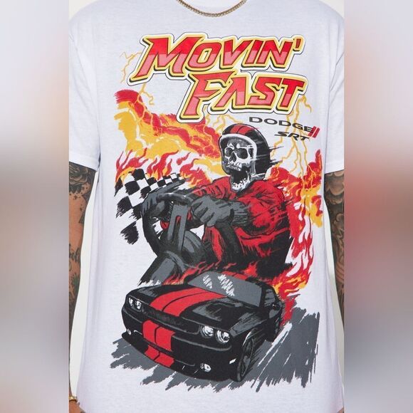 NWT Dodge SRT Movin' Fast Short Sleeve Tee - White - Picture 4 of 6